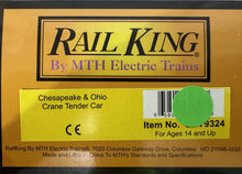 Load image into Gallery viewer, O Scale - Railking 30-79324 Chesapeake &amp; Ohio Crane Tender Car C&amp;O W60 O11097
