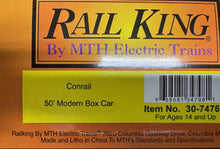 Load image into Gallery viewer, O - MTH Railking 30-7476 Conrail 50' Modern Single Door Boxcar CR215034 O11615
