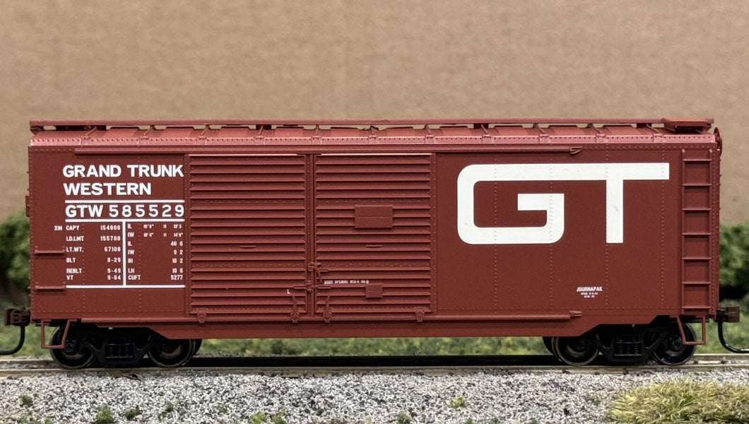 HO Scale - Athearn 74920 Grand Trunk Western 40' Double Door Boxcar GTW585529