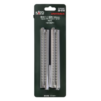 N Scale - Kato 20-016 N 186mm Open Pit Track (4 ea) N11445