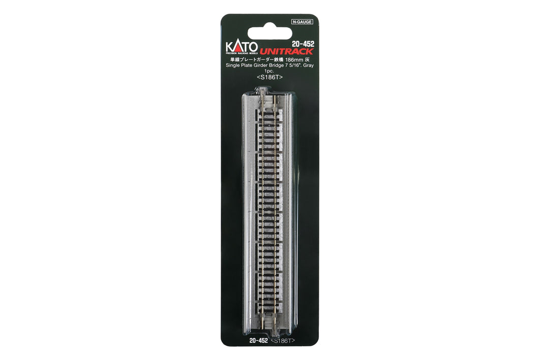 N Scale- Kato 20-452 N Plate Girder Bridge, Gray, 186mm (1ea) N11423