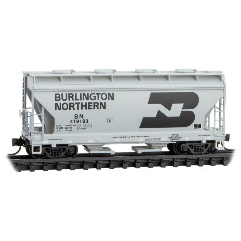 N Scale - MTL 09251590 Burlington Northern 2-Bay Covered Hopper BN419183 N9527