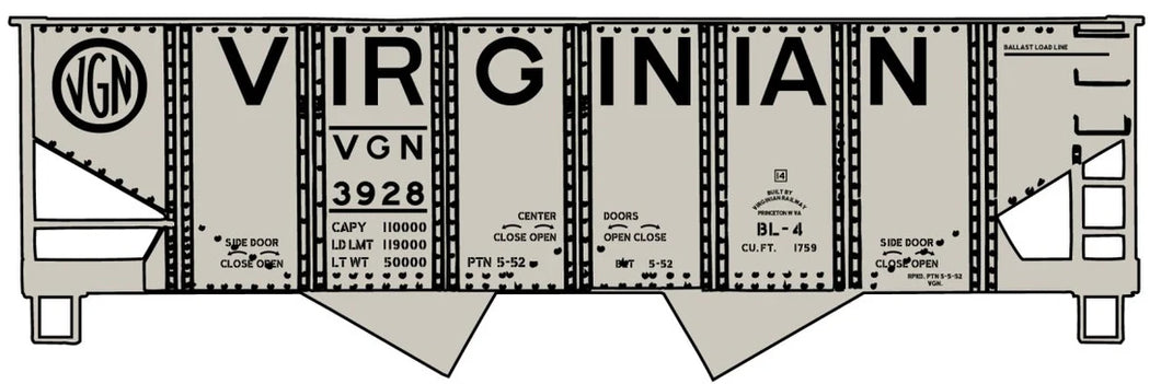 HO - AccuRail 81751 Virginian USRA Twin Hopper Kit VGN3928 HO12622