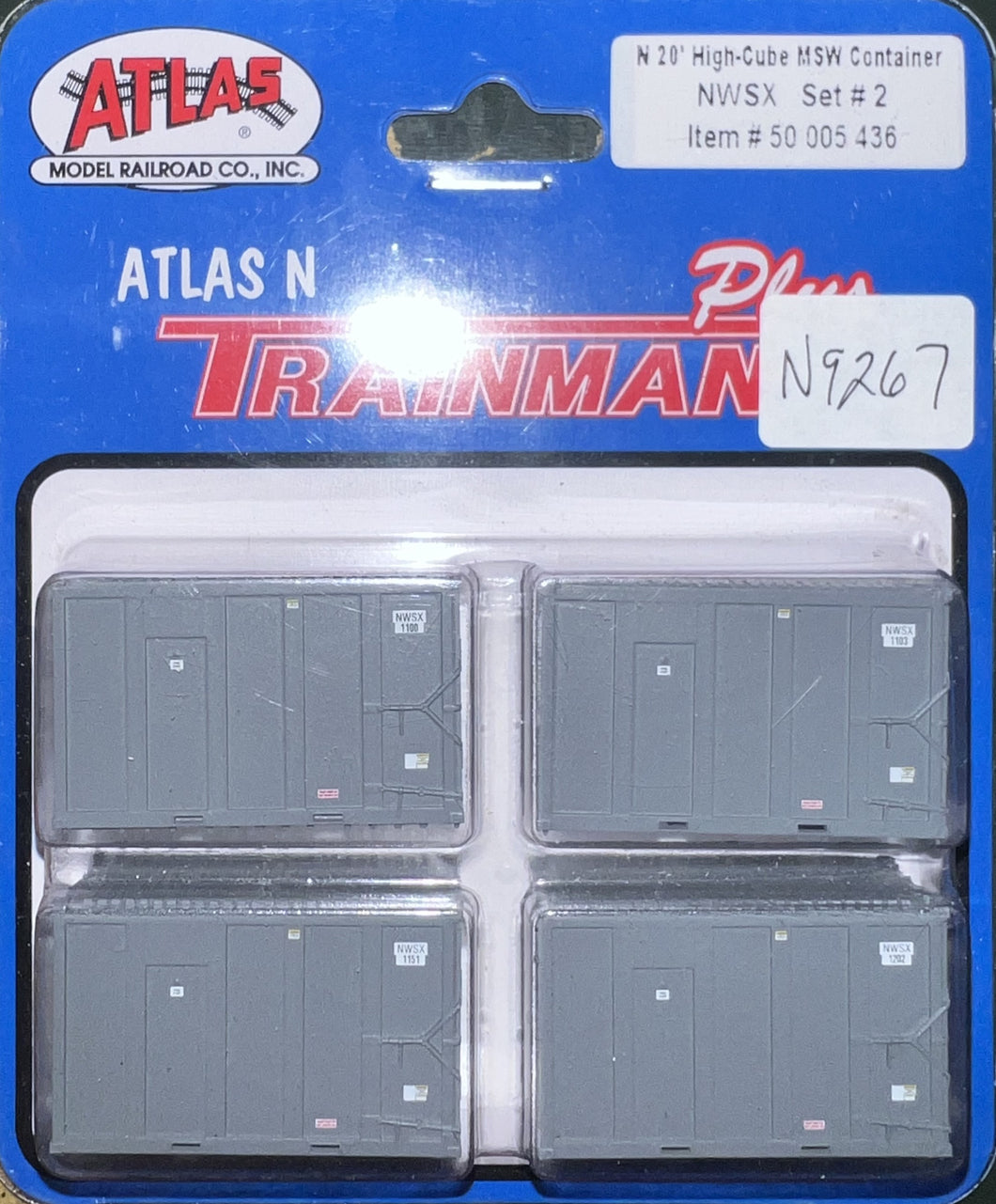 N Scale - Atlas 50005436 NWSX 20' High-Cube MSW Container (4-Pack) Set #2 N9267