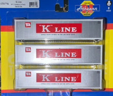 Load image into Gallery viewer, N Scale - Athearn ATH17702 K-Line 40&#39; Smooth Side Container (3-Pack) N9268

