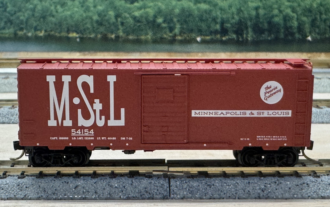 N Scale - MTL 20660 Minneapolis & St. Louis 40' Single Door Boxcar M-StL54154 N11269