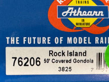 Load image into Gallery viewer, HO Scale - Athearn 76206 Rock Island 50&#39; Gondola w/ Low Cover RI3825 HO11587
