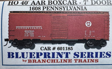 Load image into Gallery viewer, HO - Branchline Trains Pennsylvania 40&#39; AAR Boxcar w/ 7&#39; Door Kit #601185 HO 11918
