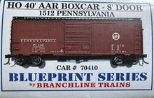 Load image into Gallery viewer, HO - Branchline Trains Pennsylvania 40&#39; AAR Boxcar w/ 8&#39; Door Kit #70410 HO11913
