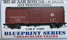 Load image into Gallery viewer, HO - Branchline Trains Pennsylvania 40&#39; AAR Boxcar w/ 8&#39; Door Kit #71628 HO11916
