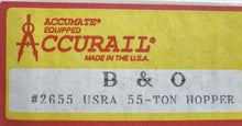 Load image into Gallery viewer, HO - Accurail 2655 Baltimore &amp; Ohio USRA 55 Ton Hopper Kit B&amp;O321462 HO11920

