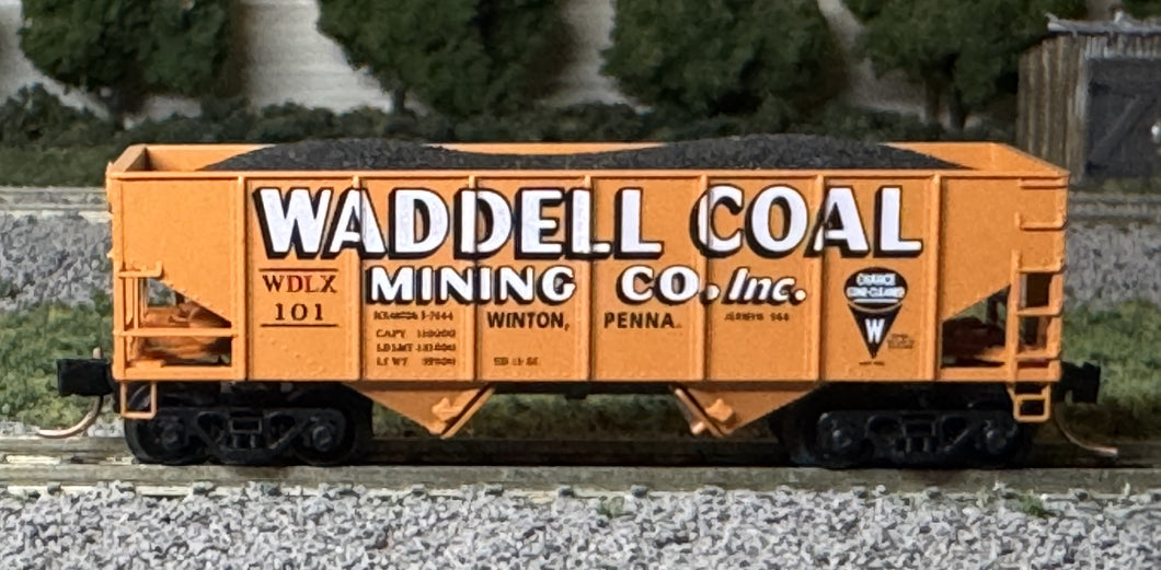 N Scale - MTL 56350 Waddell Coal Mining 33' Twin Bay Hopper WDLX101 N11987