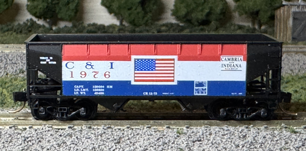 N Scale - MTL 55430 Cambria & Indiana 33' Twin Bay Hopper C&I1976 N11991