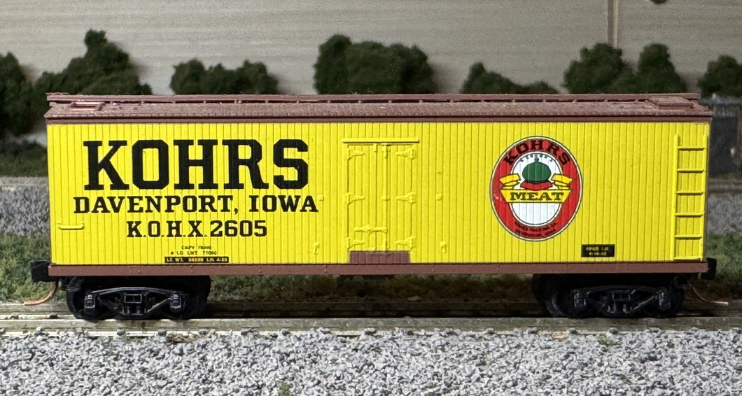 N Scale - MTL Kohrs 40' Double-Sheathed Wood Reefer KOHX2605 N11994