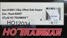 Load image into Gallery viewer, HO Scale - Atlas 18881 Erie 2-Bay Offset Side Hopper #28007 HO12034
