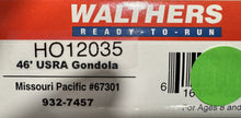 Load image into Gallery viewer, HO - Walthers 932-7457 Missouri Pacific 46&#39; USRA Gondola MP67301 HO12035
