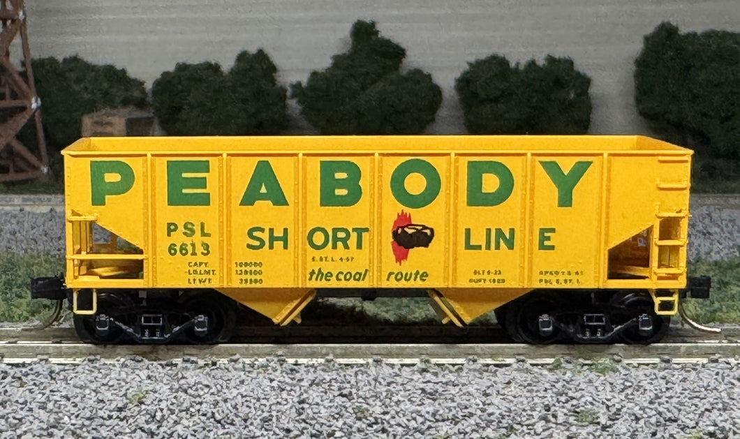 N Scale - Kadee 56050 Peabody 33' Rib Side Twin Hopper P&L6613 N12128