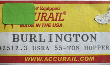 Load image into Gallery viewer, HO Scale - AccuRail 2512.3 Burlington USRA 55-Ton 2-Bay Hopper Kit C&amp;S18279 HO12154
