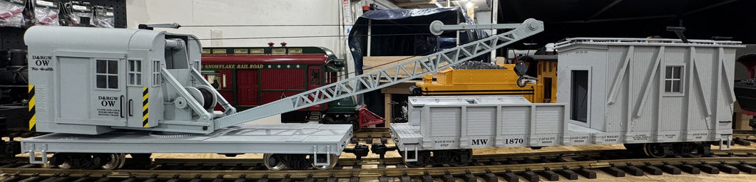 G Scale - USA Trains Denver & Rio Grande M of W Crane & Crane Tender Dave13