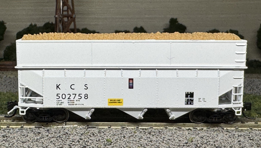N-Bluford Shops 16101 Kansas City Southern 3-Bay Wood Chip Hopper KCS502758 N12378