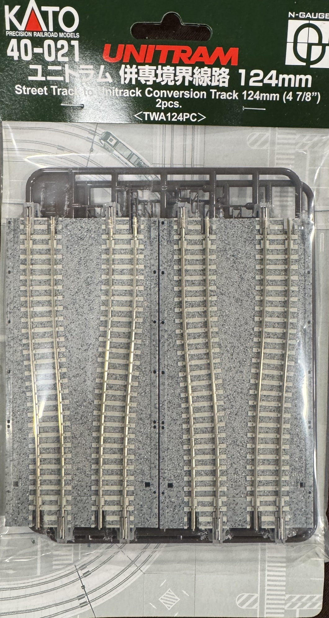 N - Kato 40-021 Unitram Street Track to Unitrack Conversion Track 124mm (4 7/8
