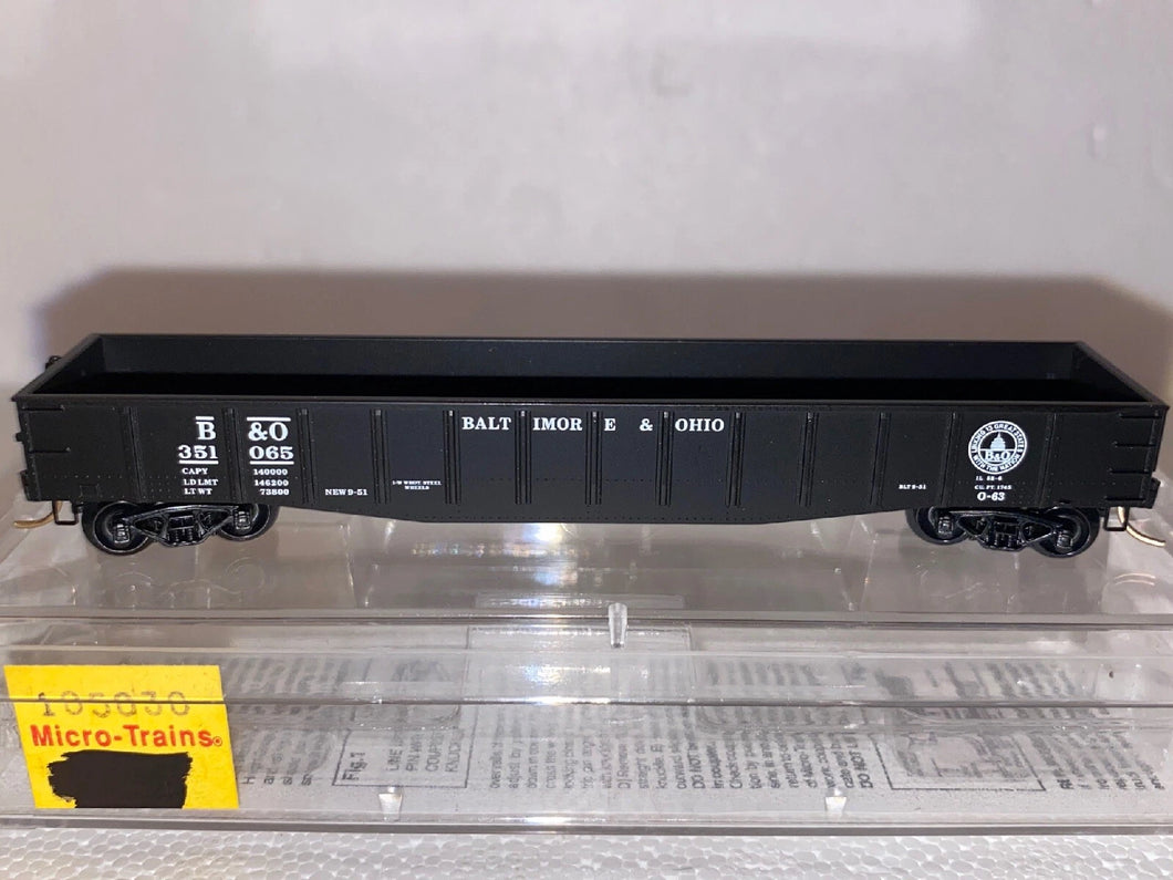 N Scale - MTL 105030 Baltimore & Ohio 50' Fixed End Gondola #351065 N1001