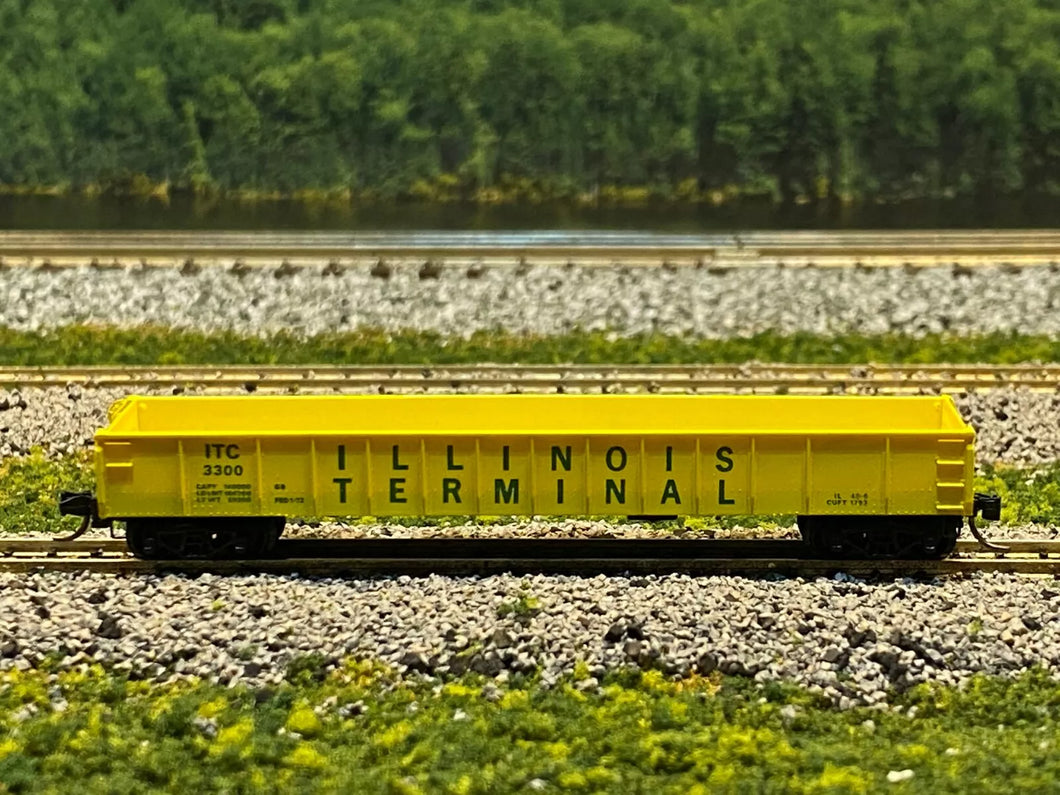 N Scale - MTL 48050 Illinois Terminal 50' Straight Side Drop End Gondola ITC 3300 N2199