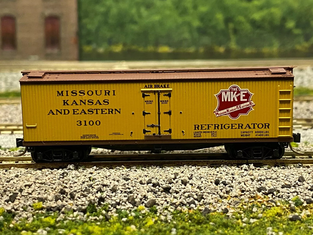 N Scale - MTL 49360 Missouri, Kansas & Eastern 40' Wood Sheathed Reefer MKE 3100 N3303