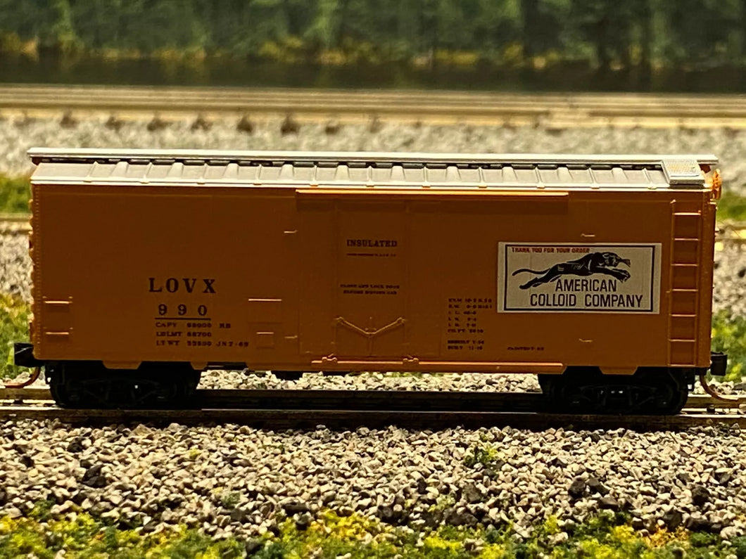 N Scale - MTL 02100190 Merican Colloid Company 40' Plug Door Boxcar LOVX 990 N1901