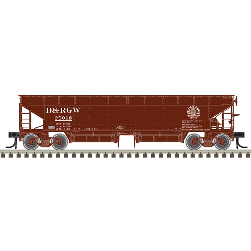 N Scale - Atlas 50006607 Denver & Rio Grande 70-Ton Hart Ballast Car #25033 N11837