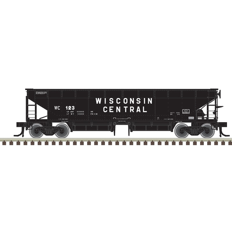 N Scale - Atlas 50006619 Wisconsin Central 70-Ton Hart Ballast Car #123 N11843