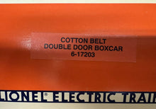 Load image into Gallery viewer, O Scale - Lionel 6-17203 Cotton Belt Double Door Boxcar SSW17203 O11565
