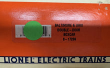 Load image into Gallery viewer, O Scale - Lionel 6-17209 Baltimore &amp; Ohio Double Door Boxcar B&amp;O296900 O11564
