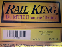 Load image into Gallery viewer, O Scale-MTH RailKing 30-7422 Arrow Stapler 40&#39; Single Door Boxcar AFC12509 O8690
