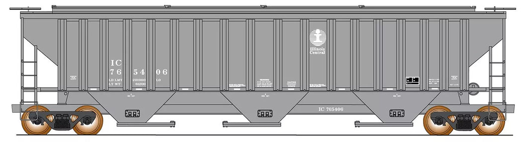 HO - Intermountain 453125-01 Illinois Central 4750 Cu Ft Covered Hopper IC765406