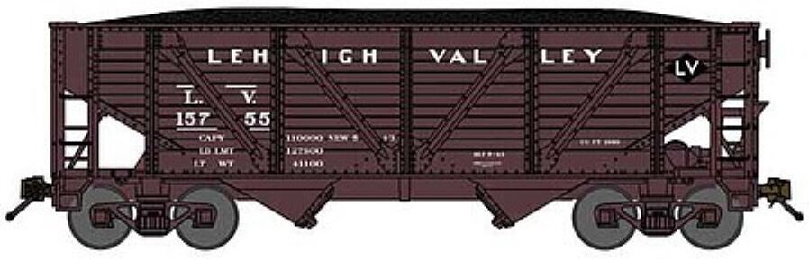 N Scale - Bluford Shops 63154 Lehigh Valley 2-Bay Composite Hopper LV15789 N9615