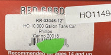 Load image into Gallery viewer, HO Scale- Red Caboose RR-33046-12 Phillips 10k Gallon Tank Car PSPX20018 HO11494
