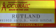 Load image into Gallery viewer, HO-AccuRail 41059 Rutland 40&#39; Outside Braced Single Door Boxcar Kit #7985 HO11339
