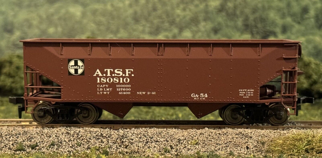 HO Scale - Atlas 1855 Santa Fe 2-Bay Offset Side Open Hopper ATSF180810 HO9754