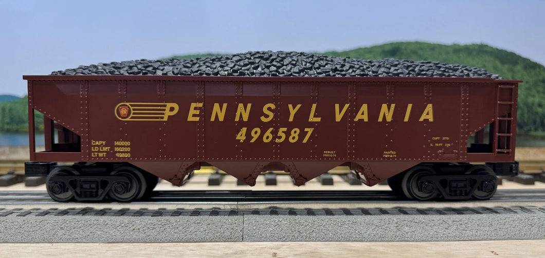 O Scale - MTH Railking 30-75573 Pennsylvania 4-Bay Hopper w/ Load #496587 O11159