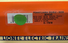 Load image into Gallery viewer, O Scale - Lionel 6-17216 Pennsylvania Double Door Boxcar PRR60155 O11566
