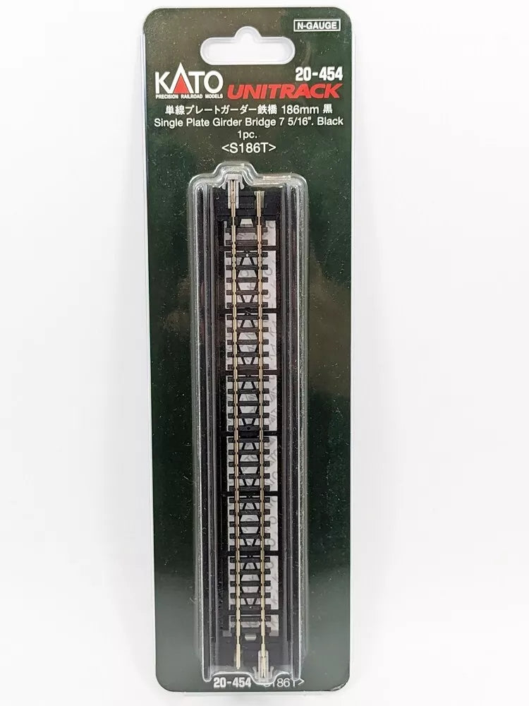 N Scale- Kato 20-454 N Plate Girder Bridge, Black, 186mm (1ea) N11425