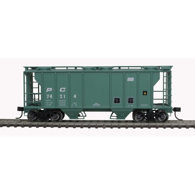 HO Scale - Atlas 20006553 Penn Central PS-2 2-Bay Covered Hopper PC74214 HO9347