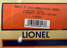 Load image into Gallery viewer, O Scale - Lionel 6-26913 East St. Louis Gondola w/ Coil Covers ESLJ9820 O10913
