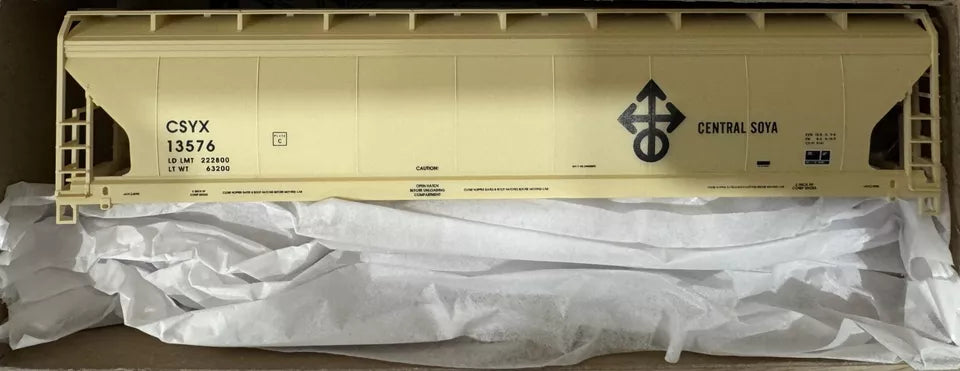 HO Scale - Accurail 2119 Central Soya 3-Bay ACF Hopper Kit CSYX13576 HO10812