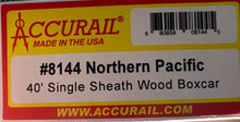 Load image into Gallery viewer, HO Scale- AccuRail 8144 Northern Pacific 40&#39; Wood Sheathed Boxcar NP20195 HO7114
