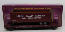 Load image into Gallery viewer, O - MTH Premier 20-90030C Lehigh Valley Flat Car w/ 40&#39; Trailer LV10038 O8961
