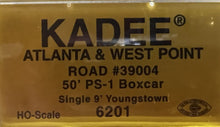 Load image into Gallery viewer, HO- Kadee 6201 Atlanta &amp; West Point 50&#39; PS-1 Single Door Boxcar A&amp;WP39004 HO9496
