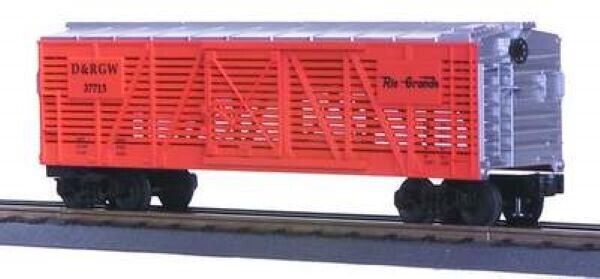 O Scale- MTH RailKing 30-7110 Denver & Rio Grande 40' Stock Car D&RGW37713 O8950
