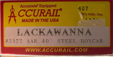 Load image into Gallery viewer, HO Scale - Accurail 3527 Lackawanna AAR 40&#39; Steel Boxcar Kit DL&amp;W55394 HO7106
